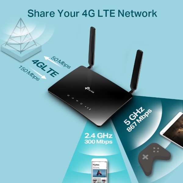 Фото - Маршрутизатор интернет WiFi5+4G TP-Link Archer MR400
